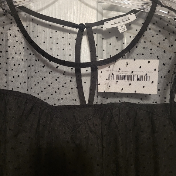 White Birch Sheer Polka-dot Top Size M - Picture 2 of 5